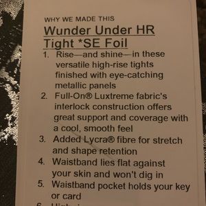 lululemon athletica Pants - Lululemon Wunda under HR tight size 6 lululemon athletica Pants - Lululemon Wunda under HR tight size 6